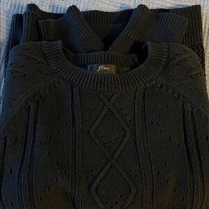 J. Crew black Cable Knit Pullover
